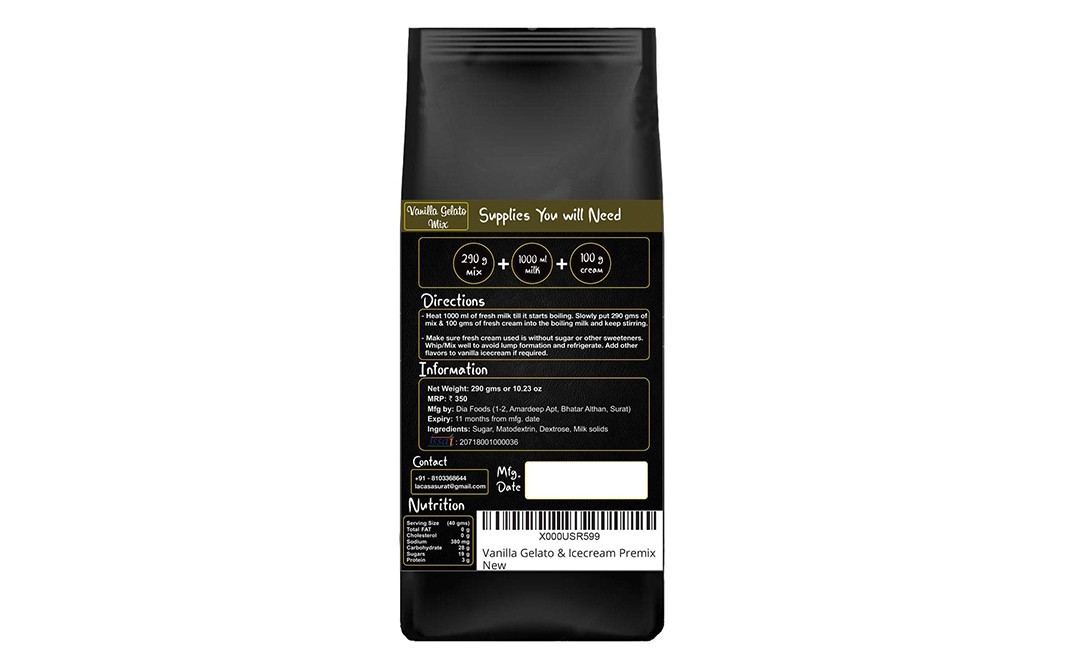 La Casa French Vanilla Ice Cream & Gelato Mix    Pack  290 grams